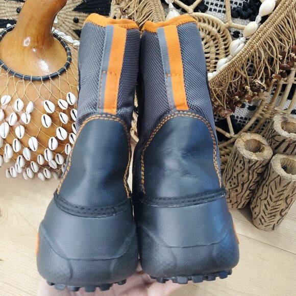Sorel Youth 5/Women 6 Winter Snow Boots "Icepack" Black Orange Tech Lite EUC - Picture 9 of 14
